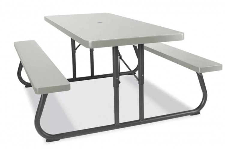 72 Folding Picnic Table with attached Benches